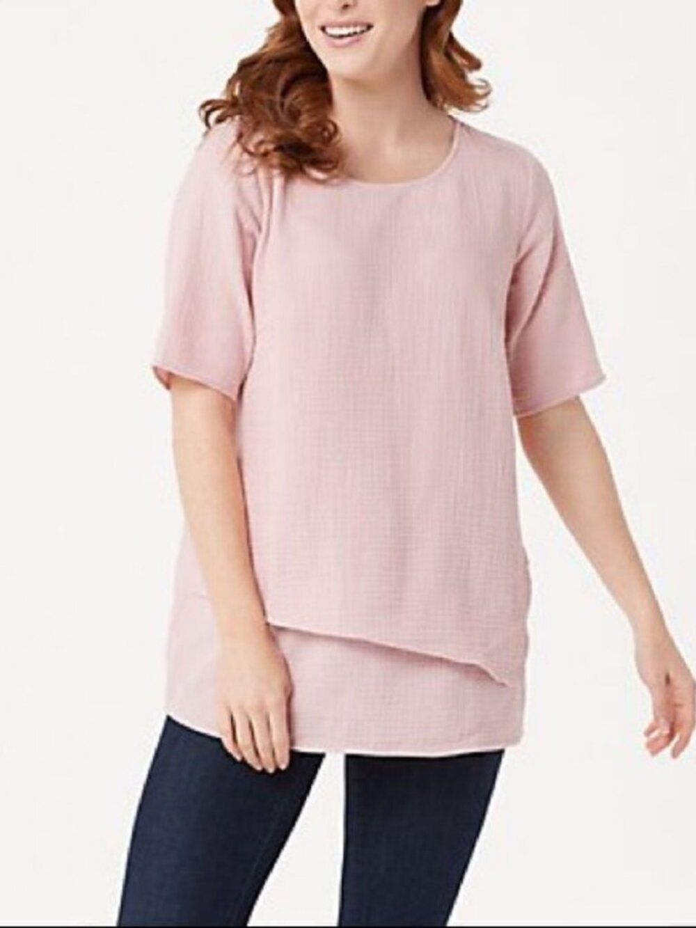 Joan Rivers Crinkle Texture Hem Detail Top